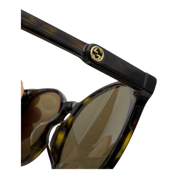 GUCCI GG0488S 002 Round Shape Sunglasses Dark Havana W Case - Picture 6 of 9